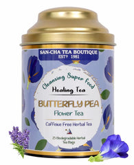 San-Cha 2 In 1 Botanic Tea Combo - Butterfly Pea Flower Tea, 25 Tea Bags + Chamomile Flower Herbal Tea 50gm, 1.7 Ounce | Caffeine Free