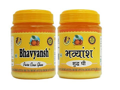 Premium Pure Cow Ghee By Bhavyansh | Healthy & Nutrients Pure Cow Ghee Perect For Halwa | 2 Litre (1 Litr * 2) 67.6 Ounce | Jar Pack