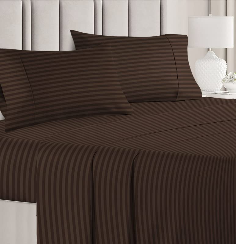 Premium Cotton Double Bedsheets King Size With 2 Pillow Covers - Size-90x100 Inches, Brown | Breathable Long Lasting Light Weight Wrinkel Free Bedsheet