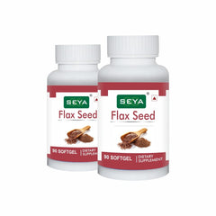 Seya Flaxseed Softgel Capsule, Health Supplement Natural Source Of Omega 3, 6, 9, For Heart, Brain, Immunity, Skin, Hair, Eyes, Anti - Inflammation | 90 Softgel 150gm 0.3lbs Each Pack Of 2