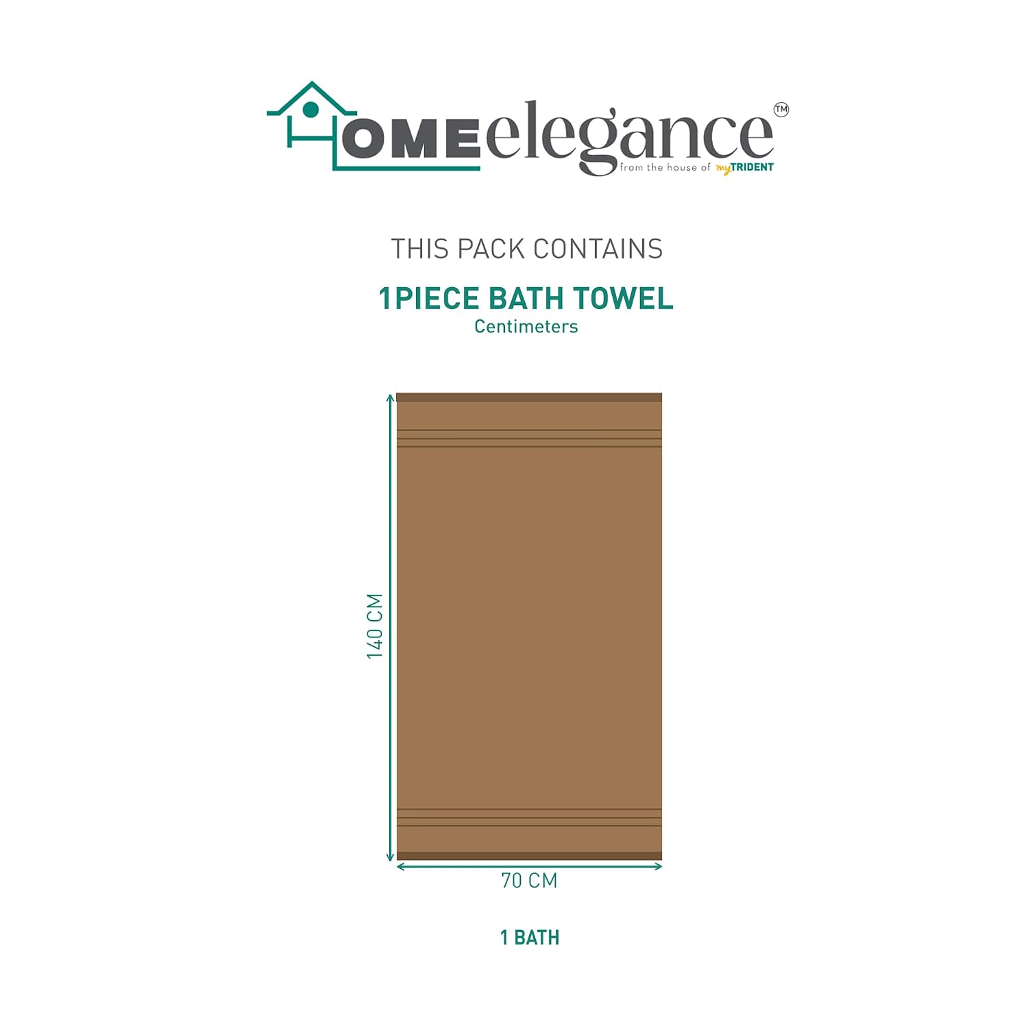 Home Elegance 100% Cotton Comfort Living Bath Towel 400 Gsm (Coconut Shell)- Pack Of 1