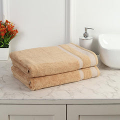 Mafatlal Premium Cotton Bath Towel 1100 Gsm | Quick Dry, Durable Long Size Towel- Pack Of 2 (Brown)