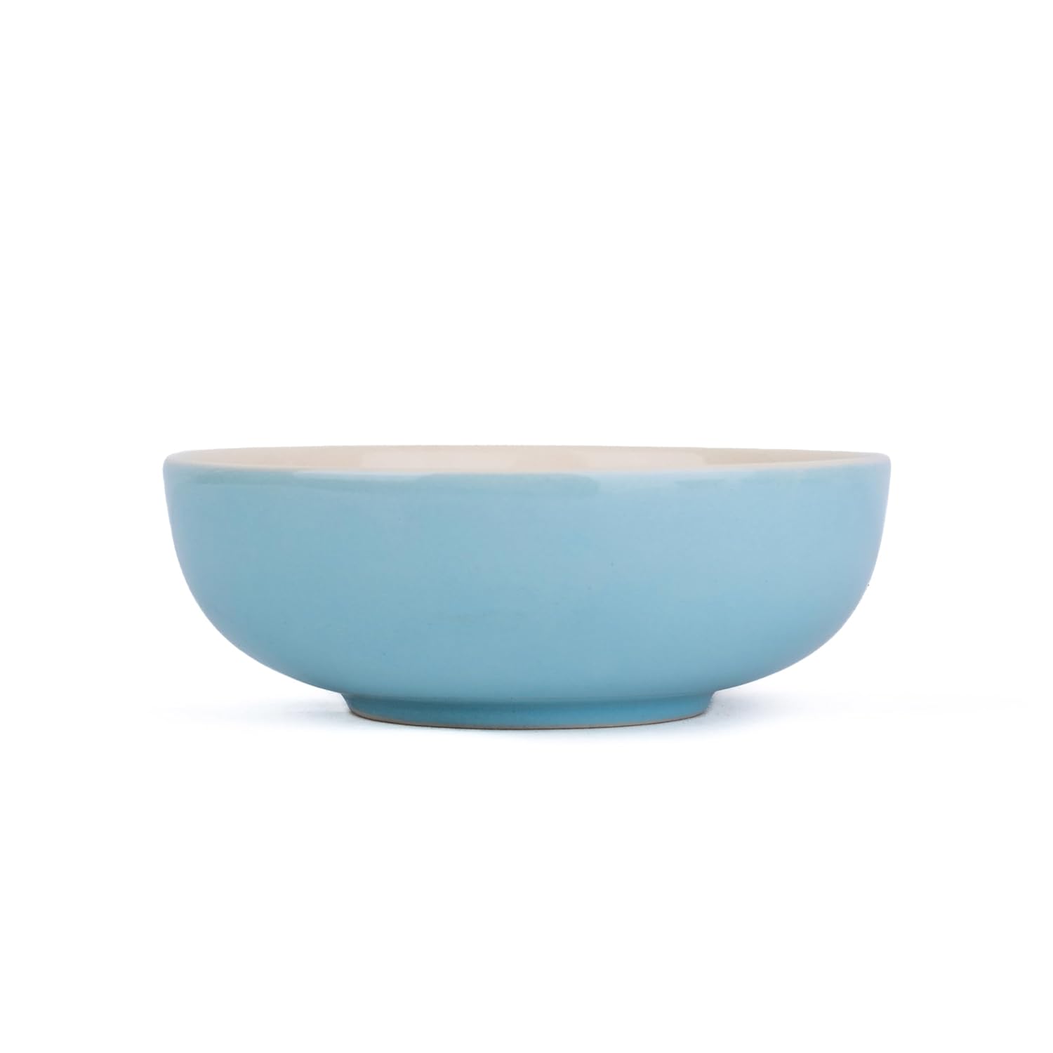 Ceramic Pasta Bowl Set Of 2 Pieces - 18cm, Subtle Blue, 800ml Each | Stoneware Ceramic Serving Bowls | Pasta Plate - Deep Plate | Ceramic Bowl With Glossy Finish - Pasta Serving Plate