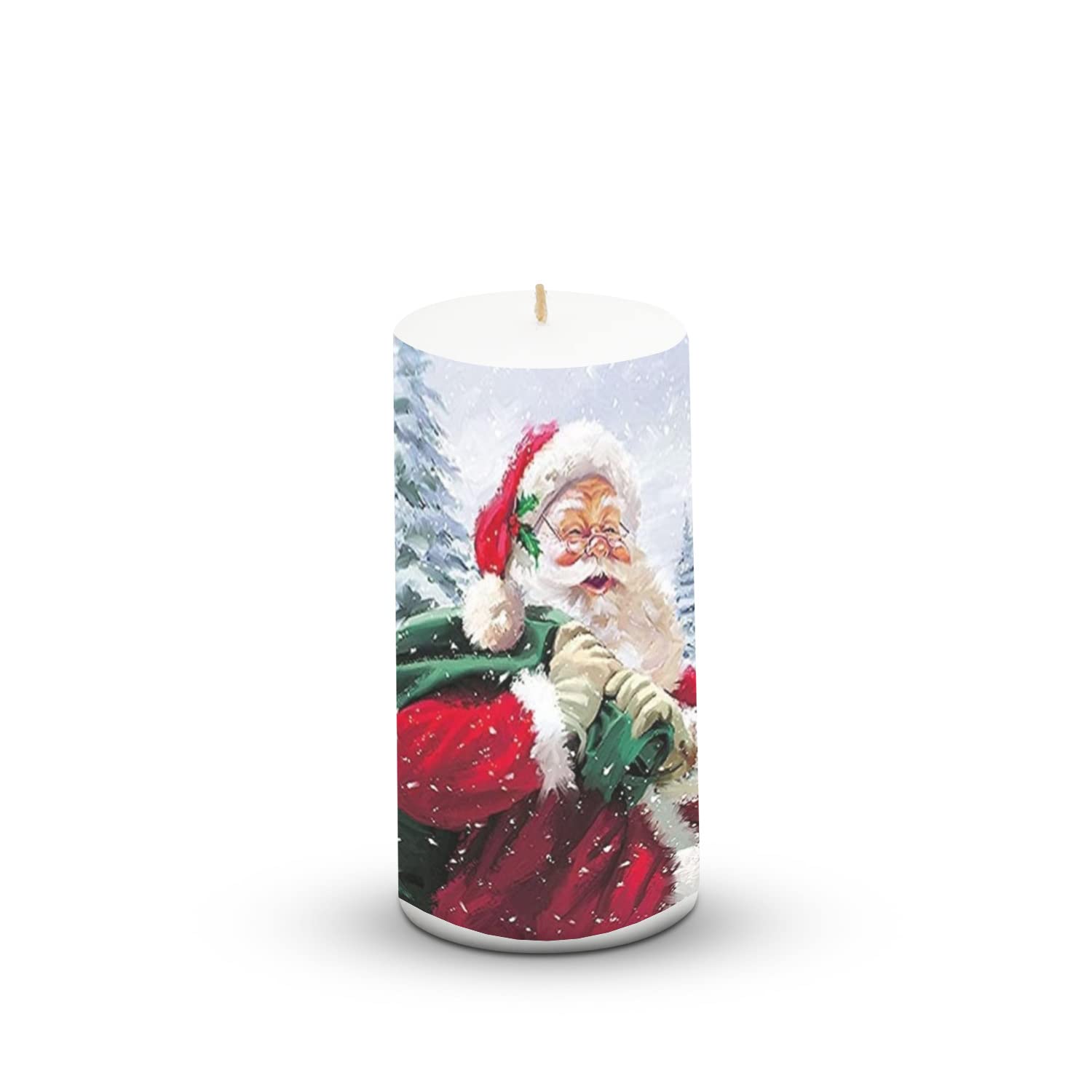 SANTA CLAUS XMAS CANDLE 6 INCH PILLAR CANDLE | PERFECT FOR KIDS BIRTHDAYS CANDLE