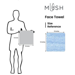 Mush 100% Bamboo Face Towel 500 Gsm | Ultra Soft, Absorbent, & Quick Dry Towels For Facewash, Gym, Travel | Suitable For Sensitive Skin | Pack Of 3