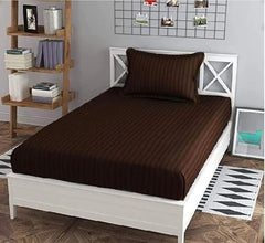 Bedsheet Single Bed With 1 Pillow Cover - 60 X 90 Inches, Coffee | Ideal For Home, Hotel, Guest House | Soft, Elegant Microfiber For Ultimate Comfort