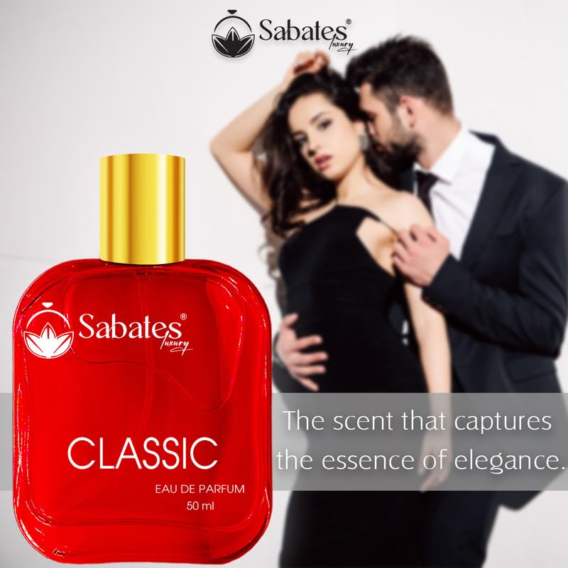 Sabates Classic Eau De Parfum 50ml 1.6 Fl.oz. | Unisex Fragrance Crafted With Unique Exotic Ingredients | Instant Freshness, Anytime  / Anywhere