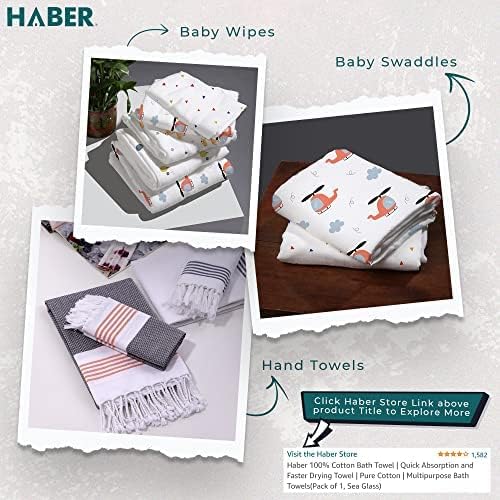 Haber Traditional Baby Muslin Bath Towel 130 Gsm | Organic Indian Cotton 4 Layer, Eco-Conscious & Safe Printed Muslin Cloth Towels | Pack Of 1 (Forest Multicolor)