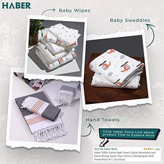 Haber Traditional Baby Muslin Bath Towel 130 Gsm | Organic Indian Cotton 4 Layer, Eco-Conscious & Safe Printed Muslin Cloth Towels | Pack Of 1 (Forest Multicolor)