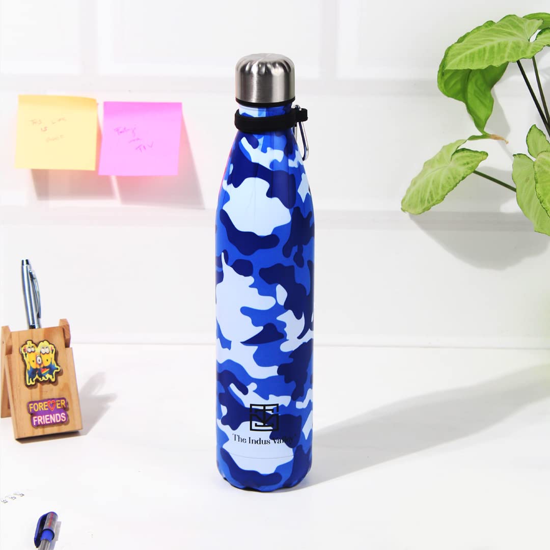 Vacuum Insulated Stainless Steel Cola Bottle For School, College, Office | Blue, 1 Liter - Double Walled, Hot & Cold Temperature, Leak Proof, BPA-Free