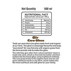 100% Pure Desi Cow Ghee By Absolute | Good Source Of Protein Fiber Healthy & Nutritious Desi Cow Ghee Perfect For Weight Loss | (500ml) 16.9 Ounce | Jar Pack