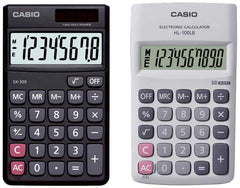 Casio SX-300-W Portable Calculator & Casio HL-100LB Portable Calculator, 10 Digit Display - Pocket Size Calculator