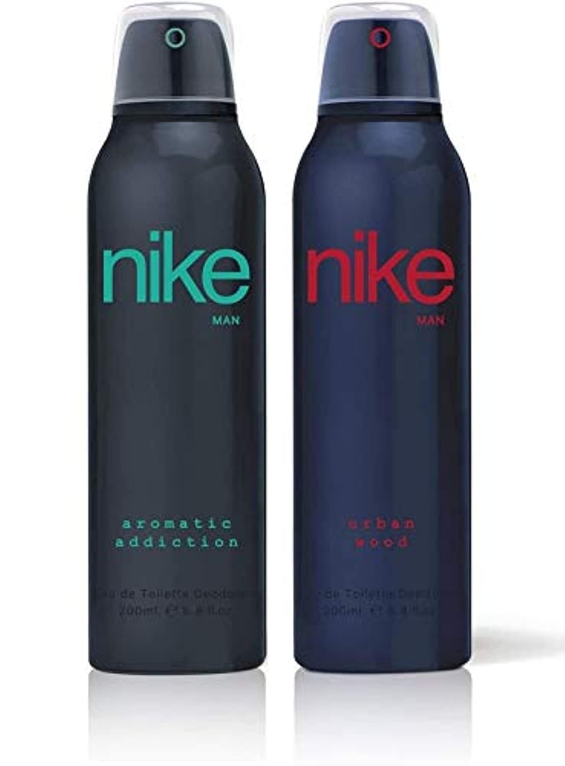 Nike Aromatic Addiction & Urban Wood Eau De Toilette Men Deodorant 400ml 13.5 Fl.oz. Pack Of 2 | Perfect Gift Set For Boyfriend