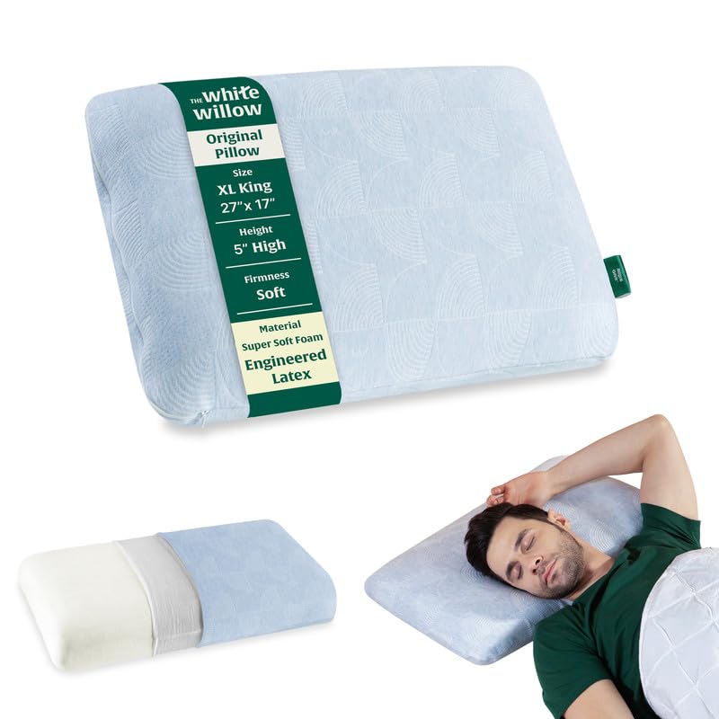 Soft Pillow For Neck Pain, Engineered Latex Soft Pillow, XL King Size - 5 Inch | Orthopedic Cervical Pillow for Sleeping-Big Pillow | Thick Pillow for Back & Side Sleeper, Washable Cover