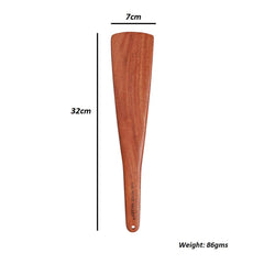 Brown Neem Wooden Regular Flip, Spatula, Ladle For Cooking Dosa, Roti, Chapati | Kitchen Tools - No Harmful Polish, Naturally Non-Stick | Handmade - 32 Cm, 86 Gm