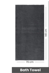 Sanglobal 100% Cotton Premium Soft Bath Towels 600 Gsm | Ultra Soft Turkish Style Ideal Towel For Gym (Charcoal)
