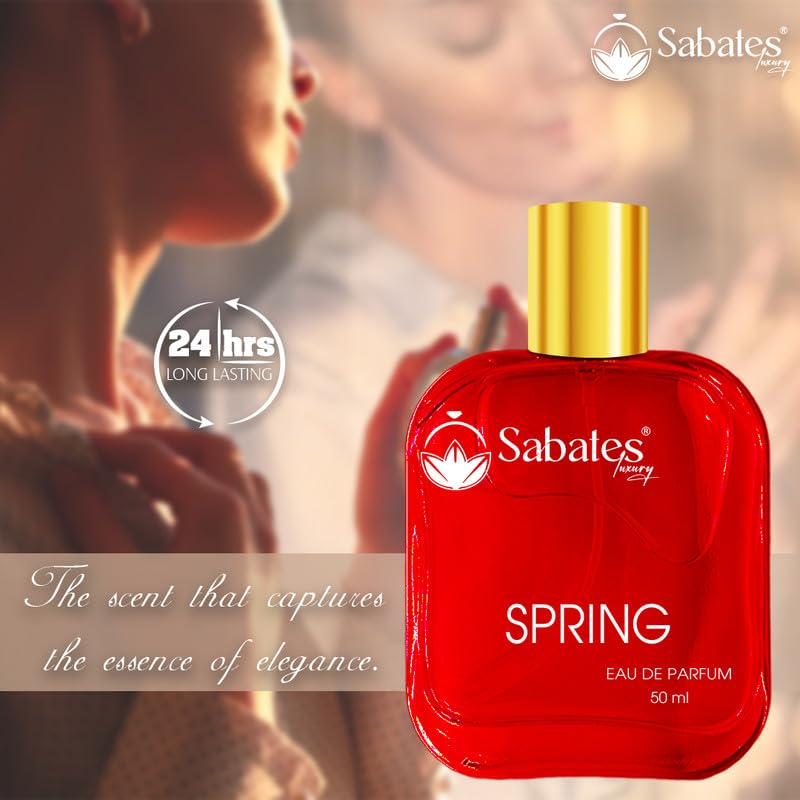 Sabates Spring Eau De Parfum 50ml 1.6 Fl.oz. | Affordable Luxury Fragrances For Women | 100% Liquid Perfume Without Gas