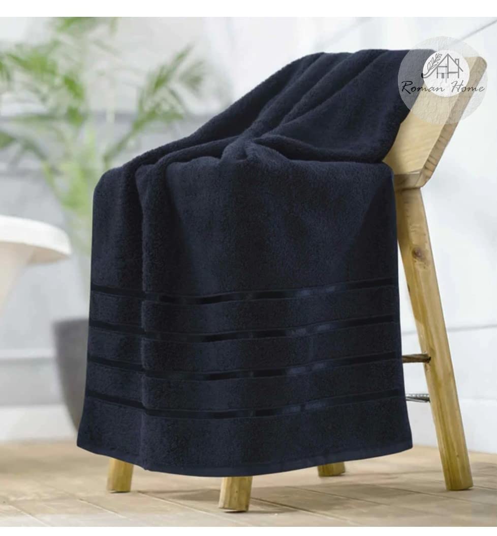 Roman Home Cotton Soft Bath Towel 500 Gsm (Black)