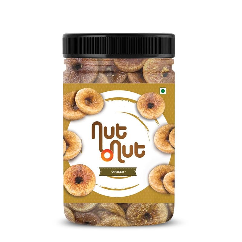 100% Natural Dried Afghani Anjeer Figs By Nut O Nut 250gm, | Rich Source Of Fibre Calcium & Iron| Low In Calories & Fat Free| Non-gmo Dried Anjir Jar Pack | 8.8 Ounce