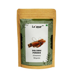 Le'ayur Dalchini (Cinnamon) Powder, 100% Veg & Natural Herbs, Free From Any Additive Or Preservative | 100gm 0.2lbs