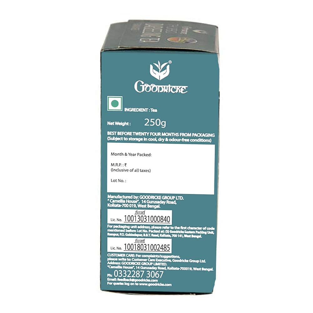 Goodricke Thurbo Fanning Darjeeling Tea - 250gm, 8.8 Ounce | Premium Black Tea With Long Lasting Taste & Aroma - 100% Pure & Original Loose Leaves Chai | Single Estate Whole Leaf Tea - Low Caffeine