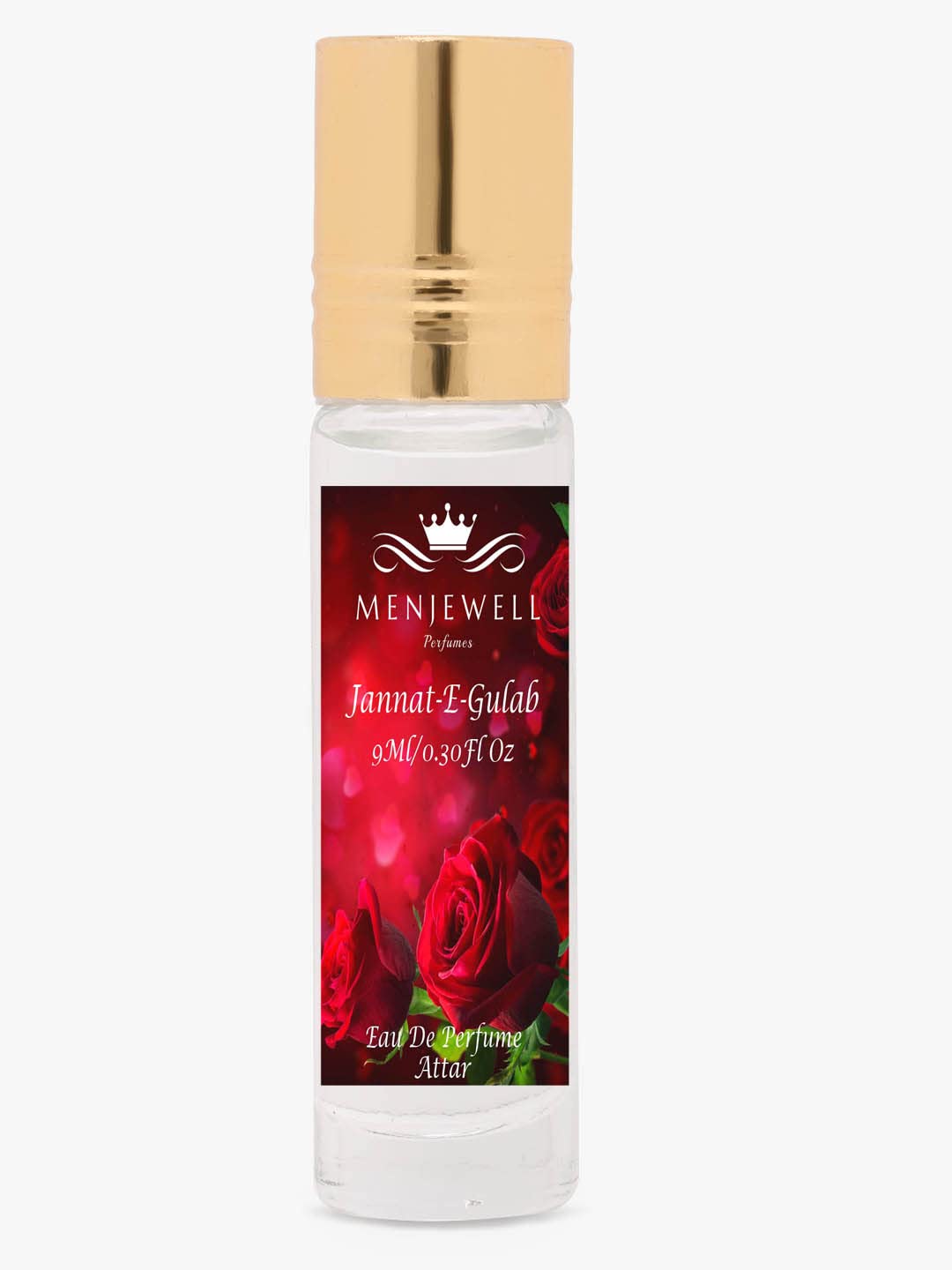 Menjewell Jannat-E-Gulab Eau De Perfume Attar 9ml 0.3 Fl.oz. Unisex Fragrance | Alcohol Free