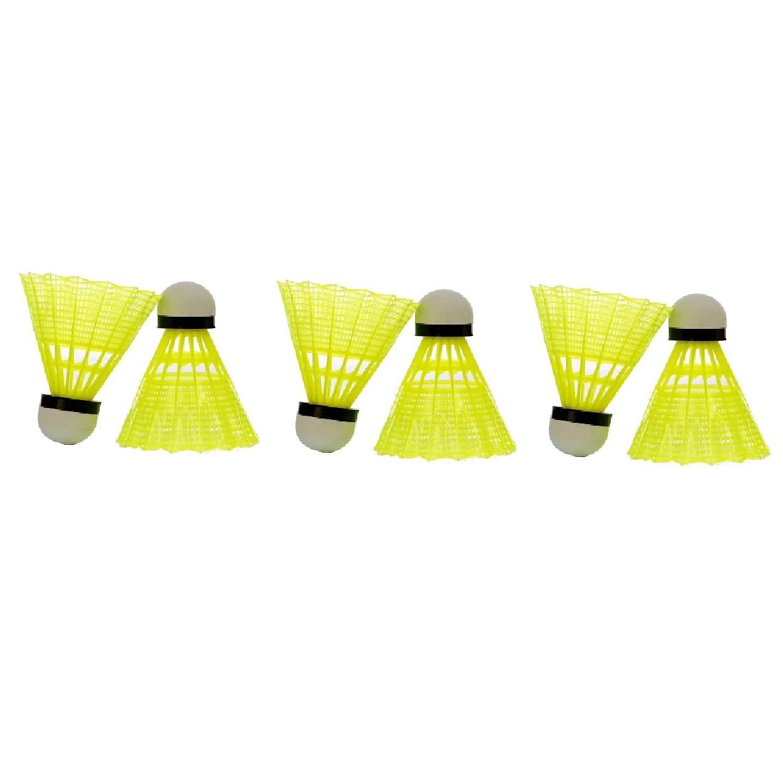 Vicky Jet 350 Nylon Badminton Shuttlecock Yellow , Shuttle Skirt Material | Pack Of 6
