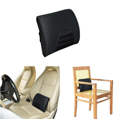 Memory Foam Pillow, Travel Lumbar Back Support Chair Cushion Pillow, Black - 11 L X 9 W X 2 H Inch | For Car, Airplane, Long Drive - Soft Pillow, Washable Outer Cover, Comfortable Pillow