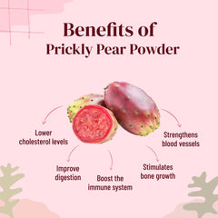 Nature's Fuel Prickly Pear Powder Pure Natural Real Fruit Powders Weight Management Immunity Health Superfood Post Workout Recovery Hemoglobin Booster | 300gm 0.66lbs