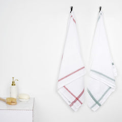 Thirsty Towel By Doctor Towels 600 Gsm | Double Cloth Cotton Bath Towel Quick Dry, Super Soft, High Absorbent | Red - Green (Pack Of 2)