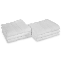 Divine Overseas Cotton Yarn Soft Extra Absorbent & Durable Gsm 1200 Face Towel Set (White) - Pack Of 6