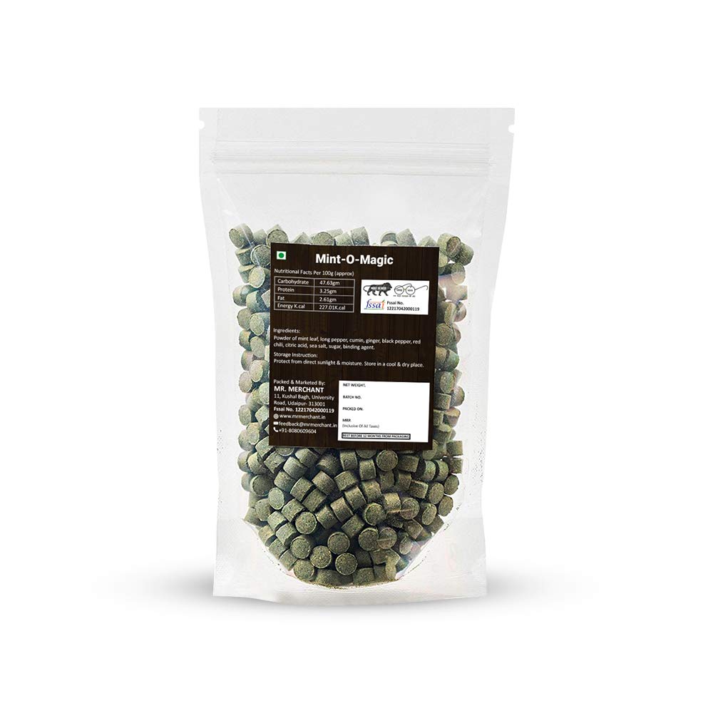 Mr. Merchant Mint-O-Magic (Pachak Pudina Vati Churan Goli) 400gm, | Pouch Pack