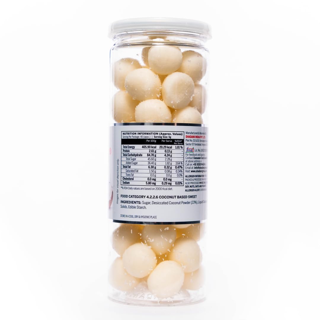 Shadani Coconut Peda (200gm), Nariyal Meethai, Coconut Flavoured Soft Candy