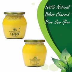 Organic Desi Cow Ghee By ATS | High In Protein Fiber Healthy Desi Ghee Perfect For Boost Energy | (500ml) 16.9 Ounce | Jar Pack