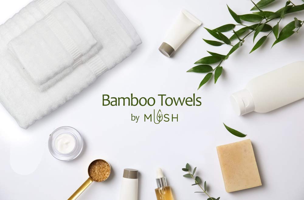 Mush Bamboo Bath Towels Large Size 600 Gsm Bath Towel For Men & Women | Soft, Highly Absorbent, Quick Dry & Anti Microbial (White)