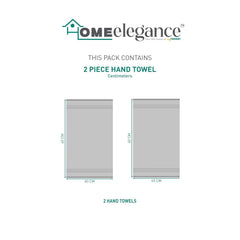 Home Elegance Comfort Living Hand Towel 200 Gsm (Ice Grey)- Pack Of 2