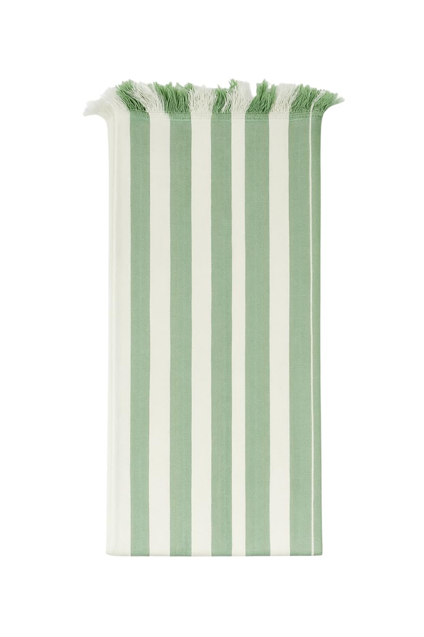 Ehlor Premium Bamboo Towel Non-Terry | Ultra-Light & Quick Dry | Antibacterial & Odor-Free | Eco-Friendly Bath Towel For Travel, Gym & Daily Use (Green Strpes)
