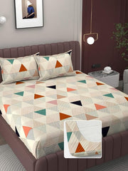 Bedsheet King Size With 2 Pillow Covers (72 X 78 Inches) Multicolor | Double Bed With All Around Elastic Fitted - Durable & Long Lasting Wrinkle Resistant Fabric
