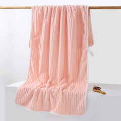 HomeCloud Korean Bath & Face Towel 400 Gsm | Plush Soft & Luxury Towel Set With Hanging Loop | 3x Softer Than Cotton Towels | Set Of 2 (Pink)
