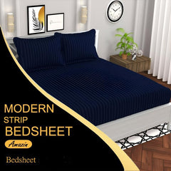 Cotton Double Bedsheet With 2 Pillow Cover - 90 X 90 Inches, Navy Blue | Suitable For All Seasons & Easy To Wash | Bedding Set For Daily Use