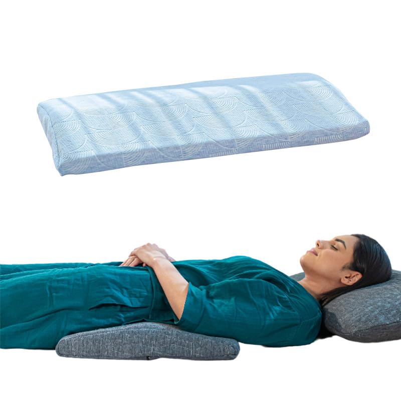Orthopaedic Memory Foam Pillow For Sleeping, Lumbar Support, Pain Relief - 27.5 L X 15.5 W X 2.5 H Inch | Memory Foam Spine Alignment Waist Support | Bed Pillow, Adjustable Pillow