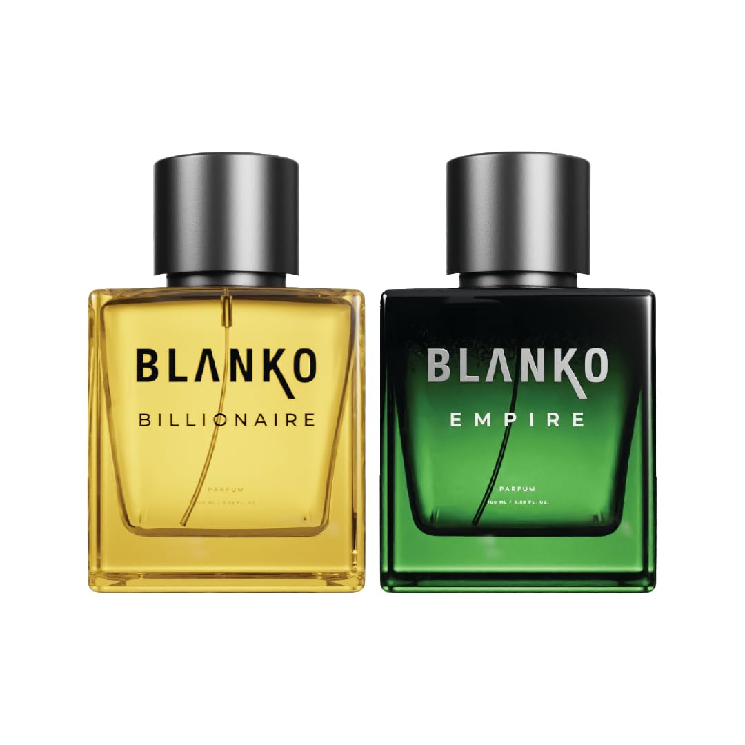 Blanko Billionaire + Empire Time Lock Technology Parfum 100ml 3.4 Fl.oz. Each Pack Of 2 | Luxury Perfume For Clubs, Concerts & Night | Luxury Fragrance Gift Set For Husband, Father, Brother