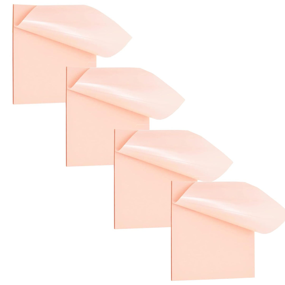 Transparent Self Sticky Note Pads, Clear Notes 76mm X 76mm Transparent Self Sheet 200 Pcs (Pink)