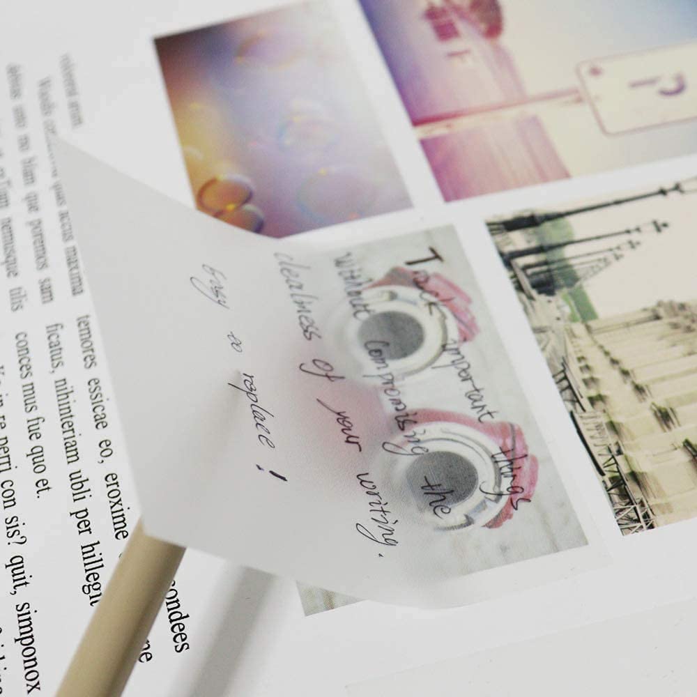 100 Pcs Transparent Sticky Notes Self-Stick Note Pads, Perfect For Study & Writing, Books & Office