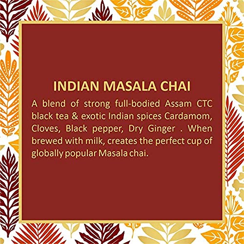 Octavius Kadak Masala Assam Tea - 1 Kg, 35.2 Ounce, 500 Cups | Garden Fresh Extra Strong Assam Tea - Kadak Chai Patti | Caffeine Free Refreshing Spiced Chai Patti