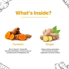 Blue Tea Caffeine Free Ginger Turmeric Herbal Tea - 10 Pyramid Tea Bags In Zipper Pack | Enhances Immune System - Gluten Free, Non-GMO