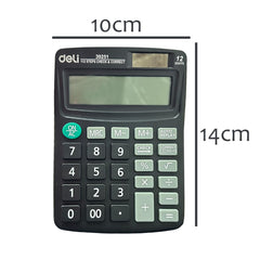 Deli W39251 Calculator 12-digit display | 3 Years Warranty | Steps Check and Correct Function | Palm Calculator for Students - Black