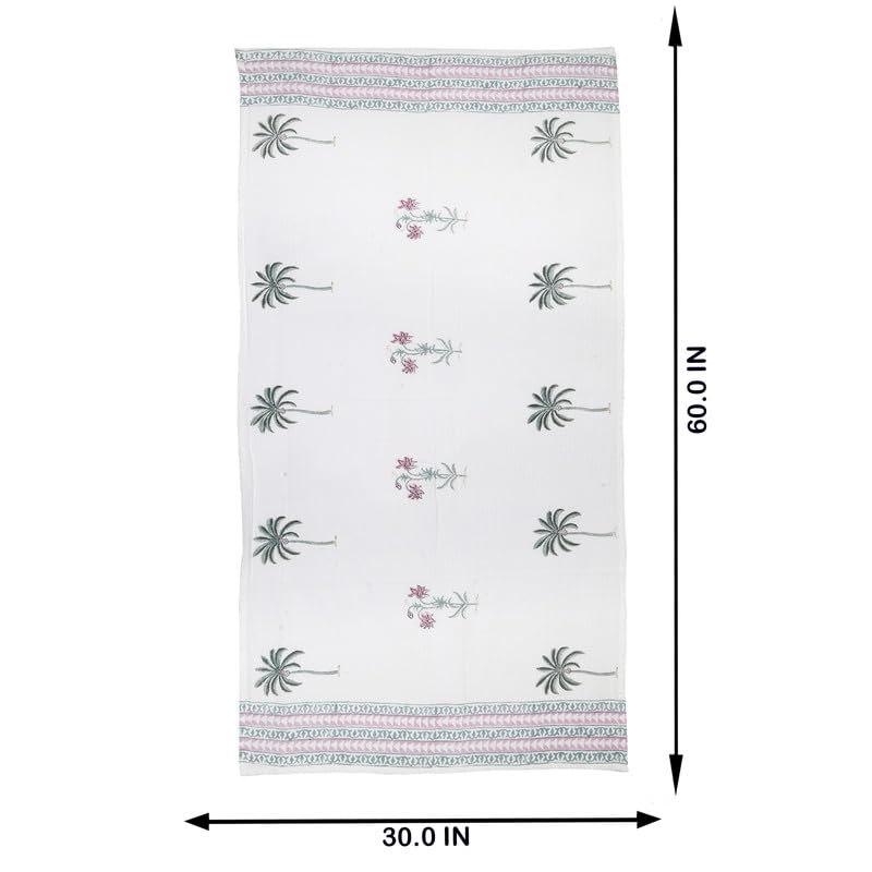 Texstylers 100% Cotton Waffle Weave Bath Towel 600 Gsm | Soft, Quick Dry, Lightweight & Absorbent Large Size Spa Towel For Bathroom, Gym, Travel (Pink Floral) -Pack Of 2