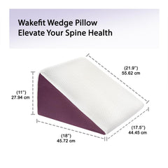 Wedge Cushion, Bed Pillow, Orthopedic Memory Foam Leg Pillow - White & Purple | Neck & Back Support Pillow, For Sitting & Sleeping, Pain Relief | Wedge Pillow, Multi-Purpose Use