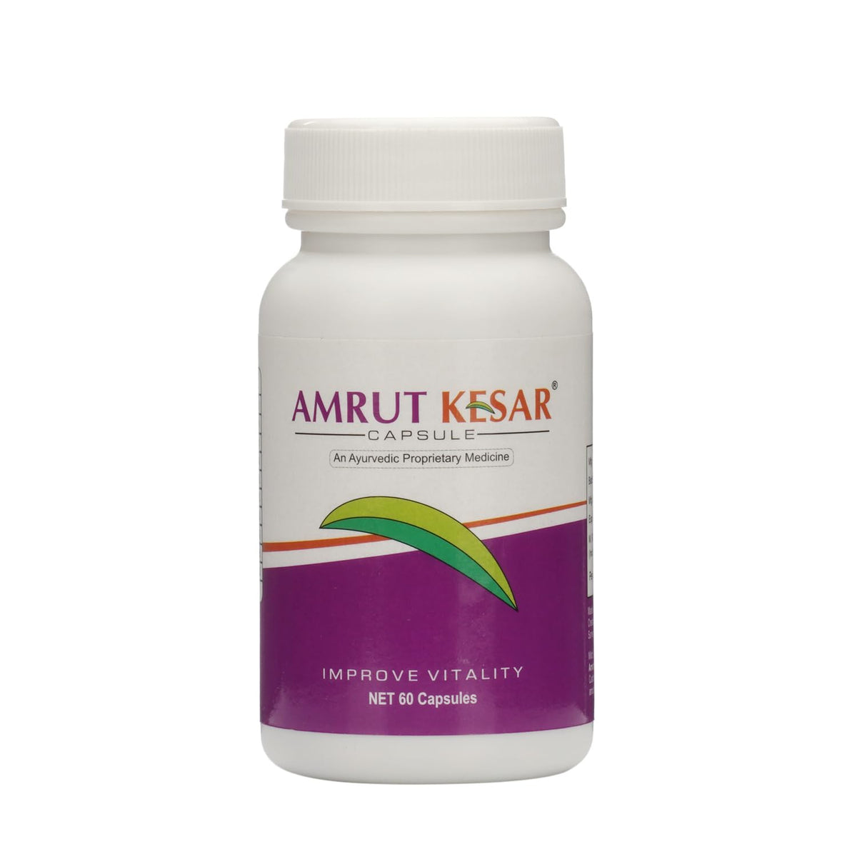 Amrut Kesar Ayurvedic Capsules For Immunity, Stamina, Vitality & Overall Health | 30 Years Old Holistic Formula Of 10 Natural Ayurvedic Herbs | 60 Capsules , 100gm 0.2lbs